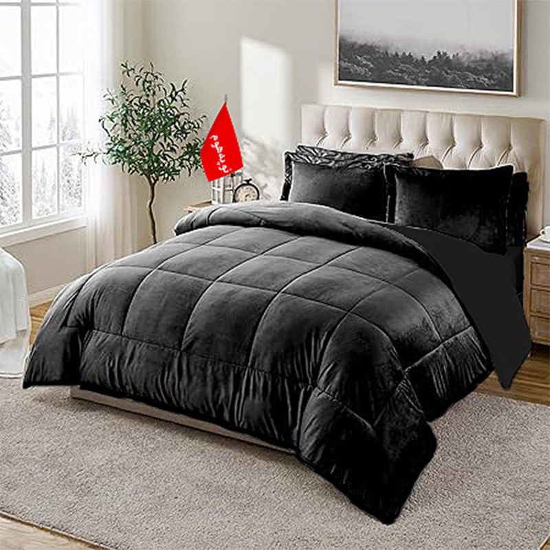 f4 روتختی مینیمال مخمل طرح مربعی - Image 4