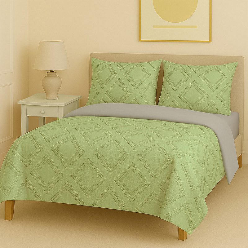 س15 سرویس روتختی کاوری مینیمال طرح برجسته لوزی درشت - Image 4