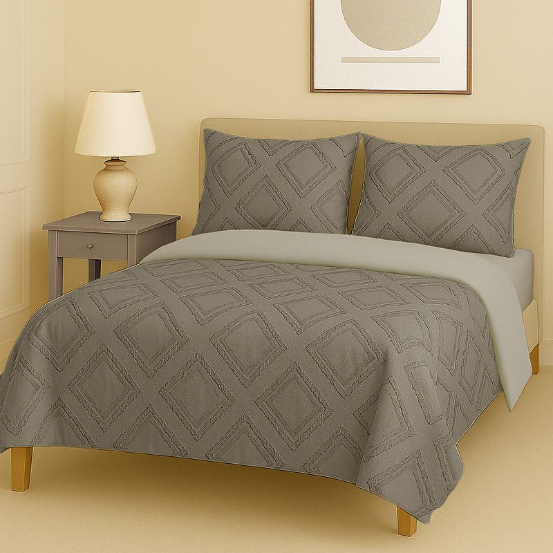 س6 سرویس روتختی کاوری مینیمال طرح برجسته لوزی درشت - Image 3