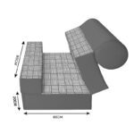 کاناپه تخت شو یک نفره حصیری مینیمال مدل M1096 - Image 3