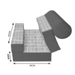 کاناپه تخت شو یک نفره حصیری مینیمال مدل M1097 - Image 3