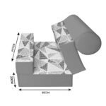 کاناپه تخت شو یک نفره مینیمال هندسی مدل M1108 - Image 3