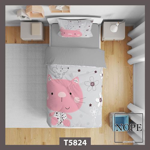 روتختی کودک طرح گربه صورتی