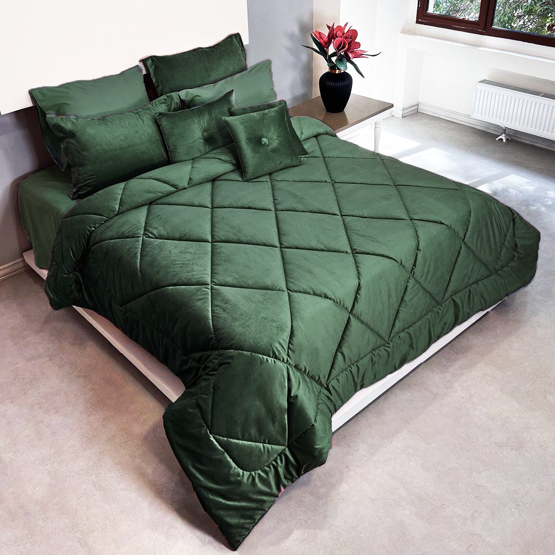 سرویس روتختی صفاهوم مدل مخمل طرح لوزی دو نفره 8 تکه