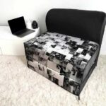 کاناپه تخت شو یک نفره شطرنجی طرحدار مدل M1121