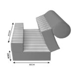 کاناپه تخت شو یک نفره راه راه ساده مدل M1174 - Image 2