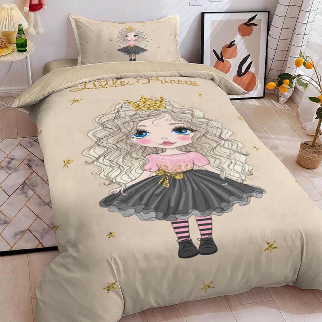 روتختی کودک طرح دختر موفرفری مدل TS01