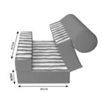 کاناپه تخت شو یک نفره راه راه مینیمال مدل M1173 - Image 2