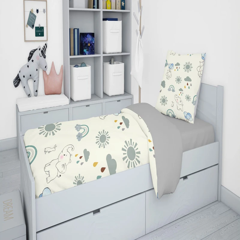 روتختی کودک طرح فیل و رنگین کمان