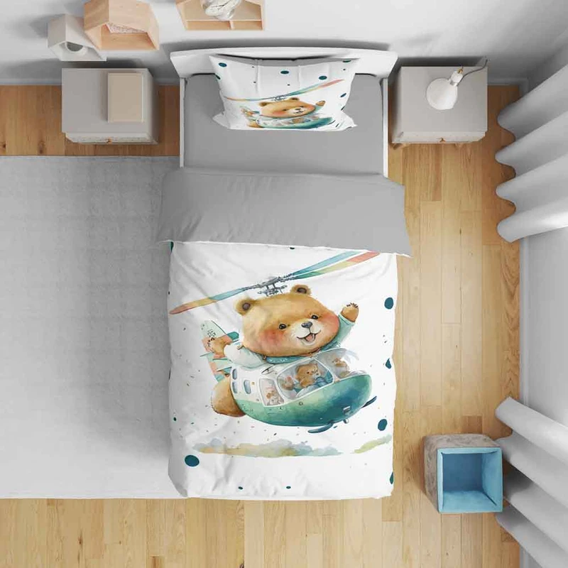 روتختی کودک طرح خرس و هلیکوپتر