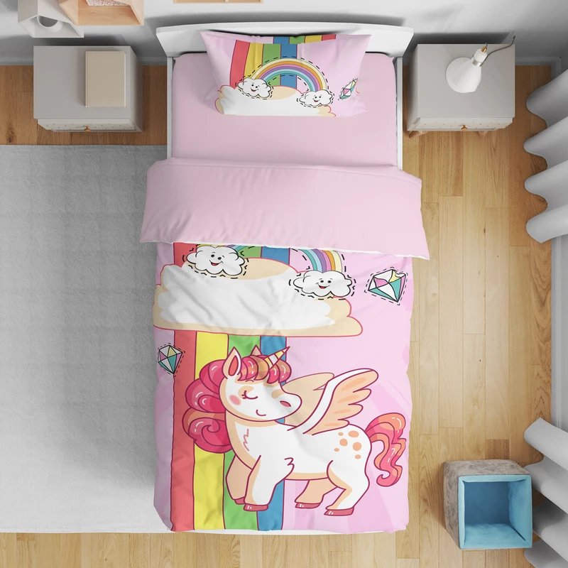 روتختی کودک طرح اسب تکشاخ و ابر